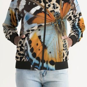 Exclusive ICJUK Natural Earth Tones Butterfly Custom made Women’s Bomber Jacket
